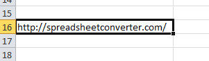 An Excel spreadsheet with a URL in that is not converted to a link