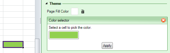 Screenshot of the Page Fill Color setting