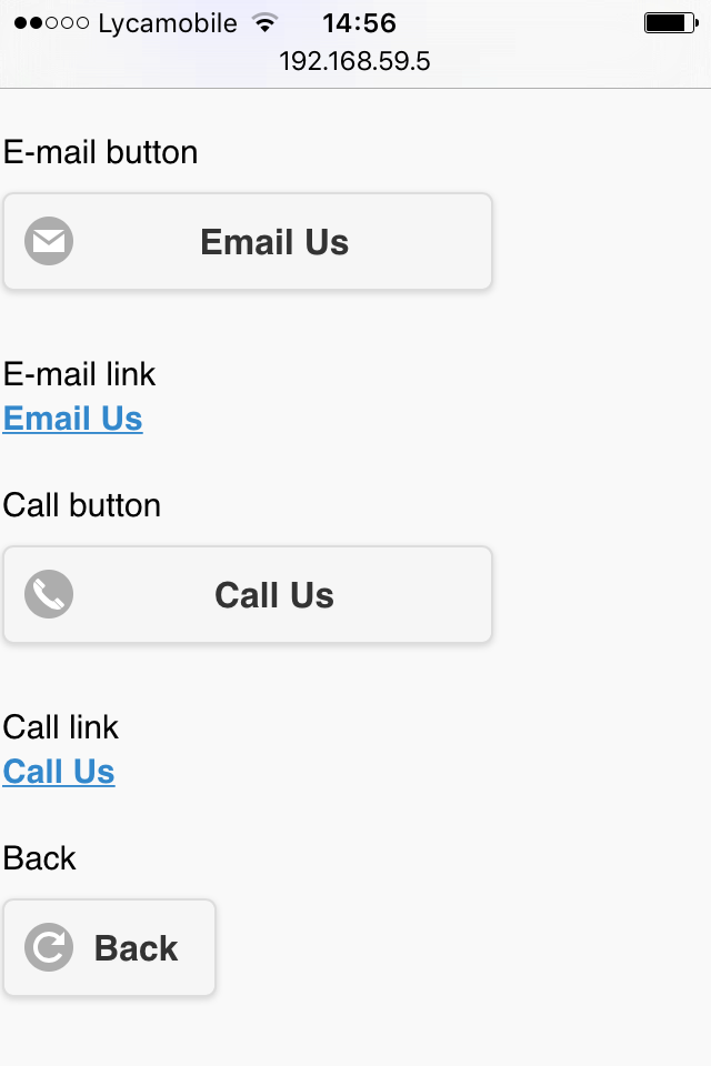 Screenshot from the iPhone/Android flavor of the Email button