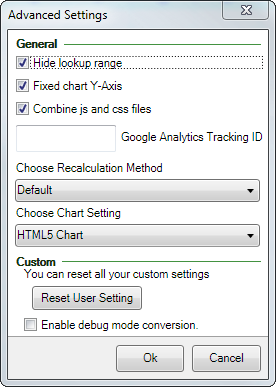 Screenshot of the Advanced settings