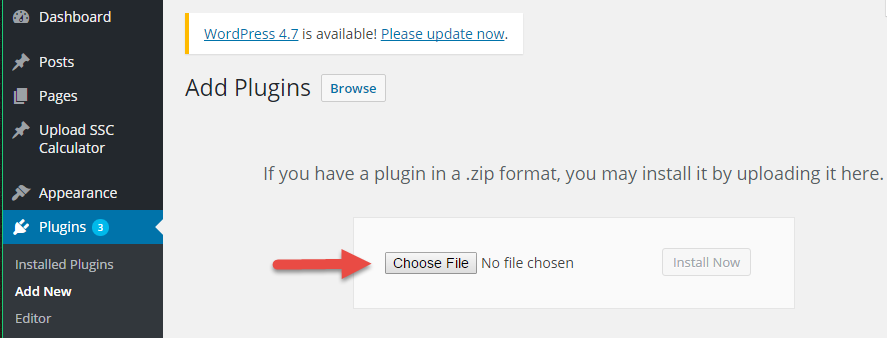choose plugin file step