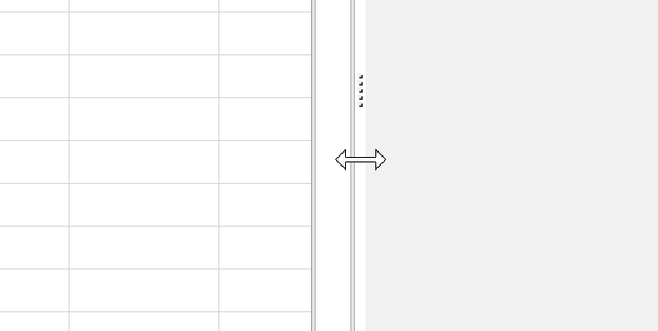 Screenshot of how to adjust the width of the task pane using the vertical separator
