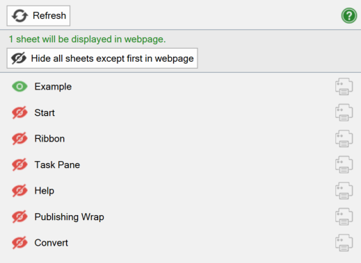 Screenshot of the Worksheets tab